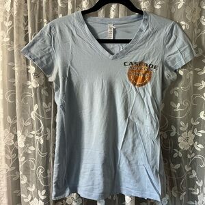 Cascade brewing Sky Blue V-Neck Tee size large